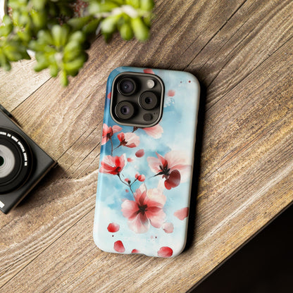Pink Blossom Drift iPhone 15 Pro Case - Tough