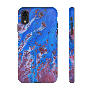 Bright Blue Ink Art iPhone Case (Protective) iPhone XR Matte Phone Case