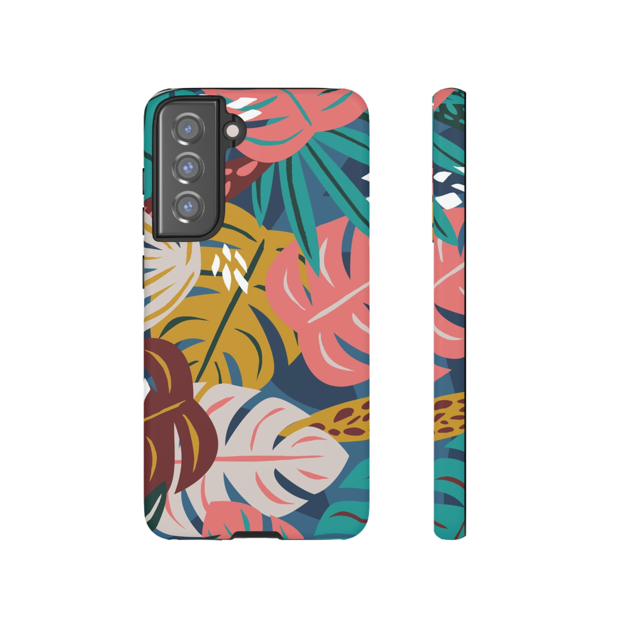 Tropical Leaf Mono - Protective Phone Case