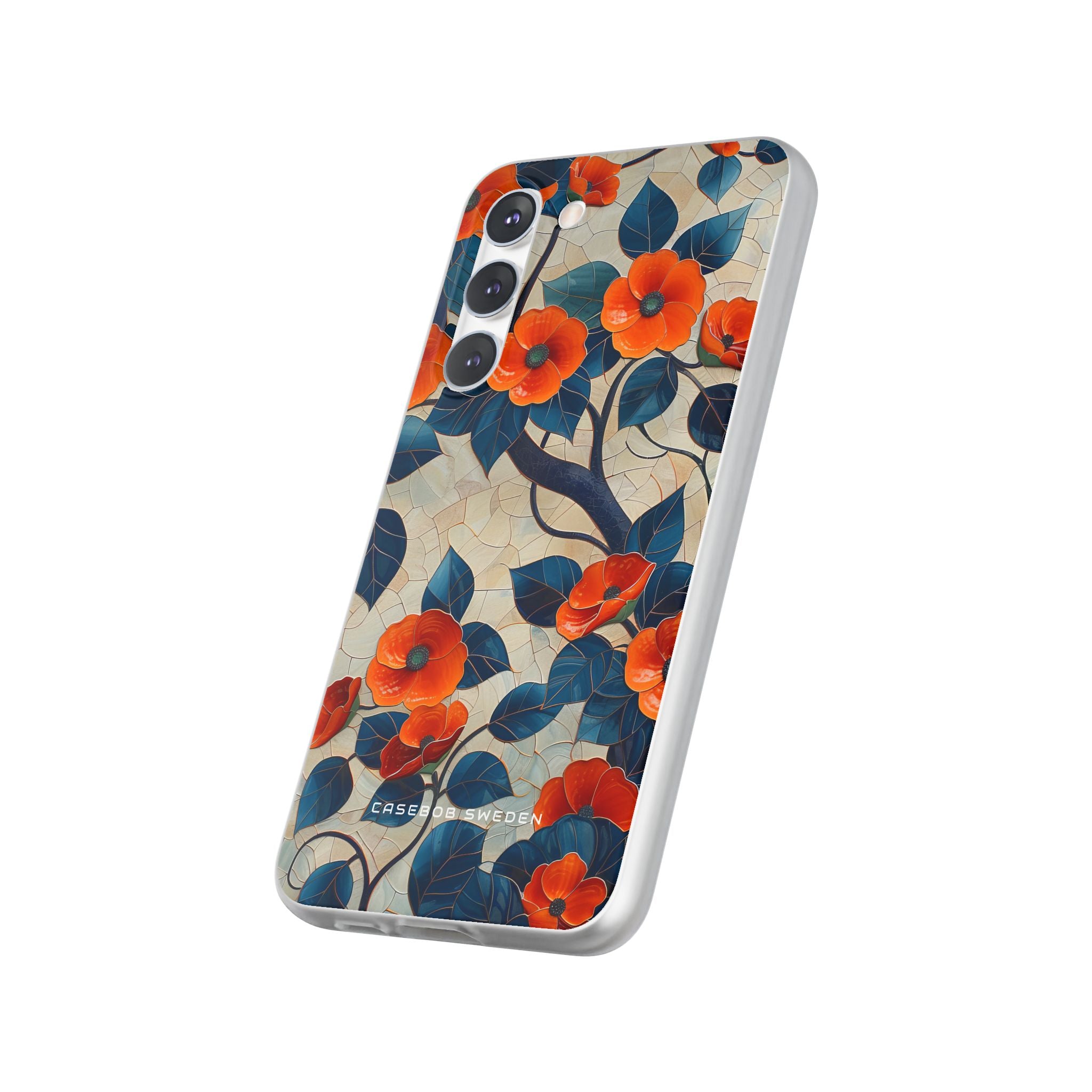 Orangenblüten Mosaik Harmonie Samsung S23 - Flexi Handyhülle