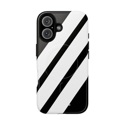 Diagonal Bands Noir iPhone 16 Case - Tough+