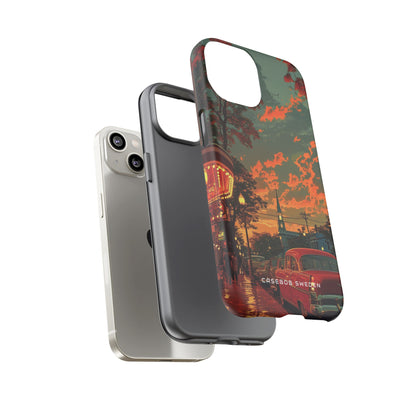 Mid-Century Nostalgia Streetscape iPhone 14 - Tough Phone Case