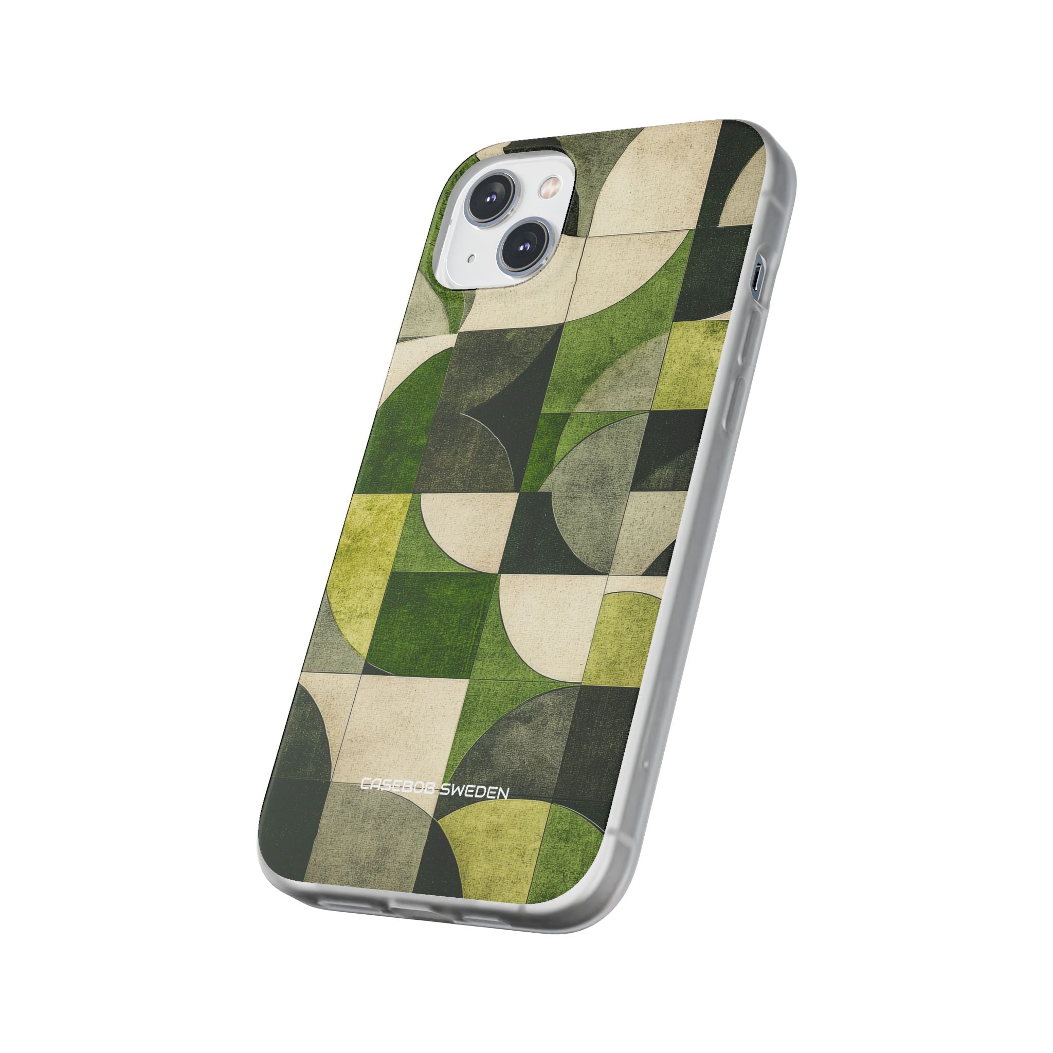 Green Geometric Harmony - Flexi iPhone 14 Phone Case