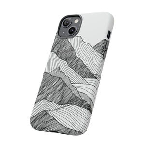 Abstract Mountain Line Art - Protective Phone Case