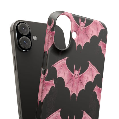 Gothic Pink Bats Aflame iPhone 16 - Slim Phone Case