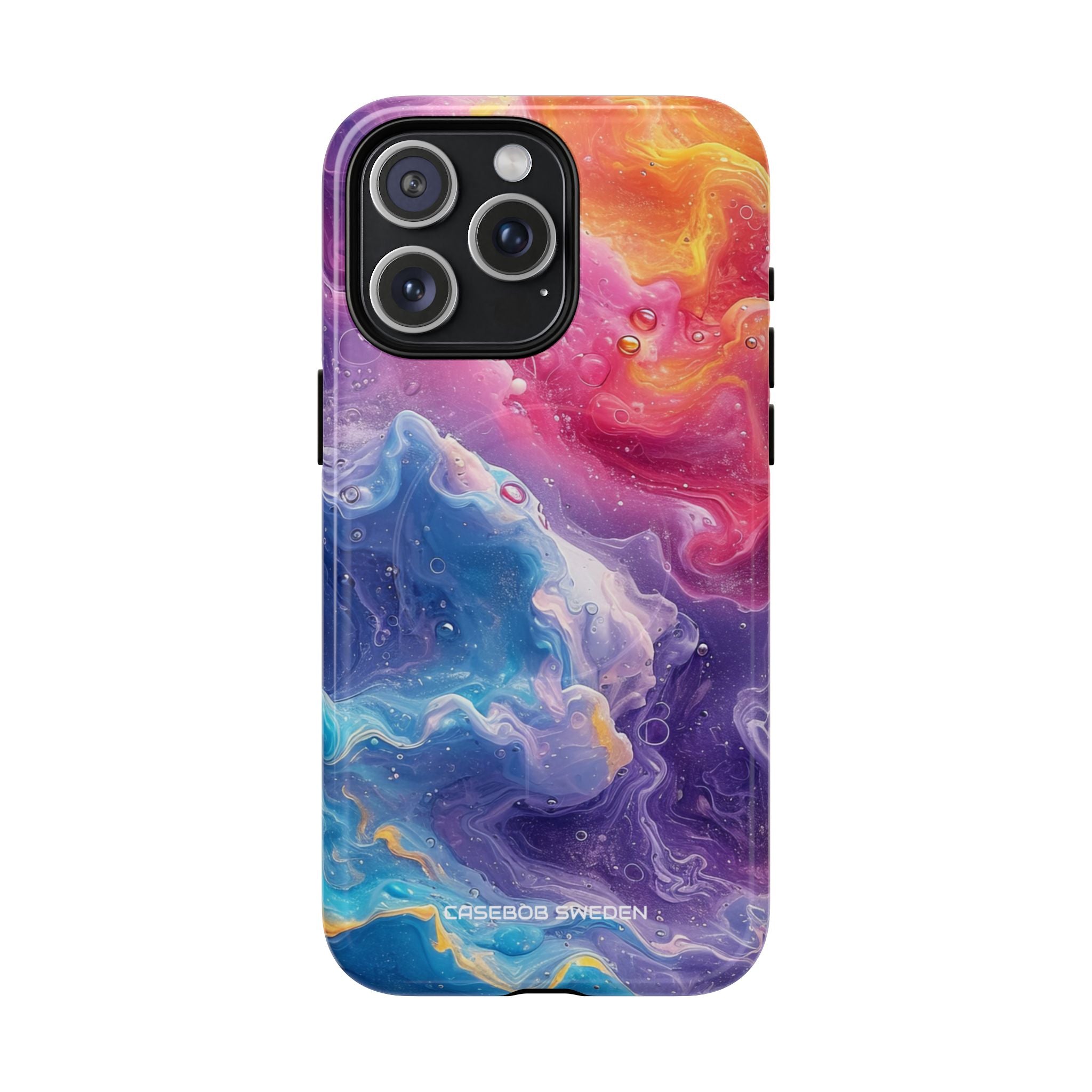 Abstract Blue Pink Waves - Tough + MagSafe® iPhone 15 Phone Case