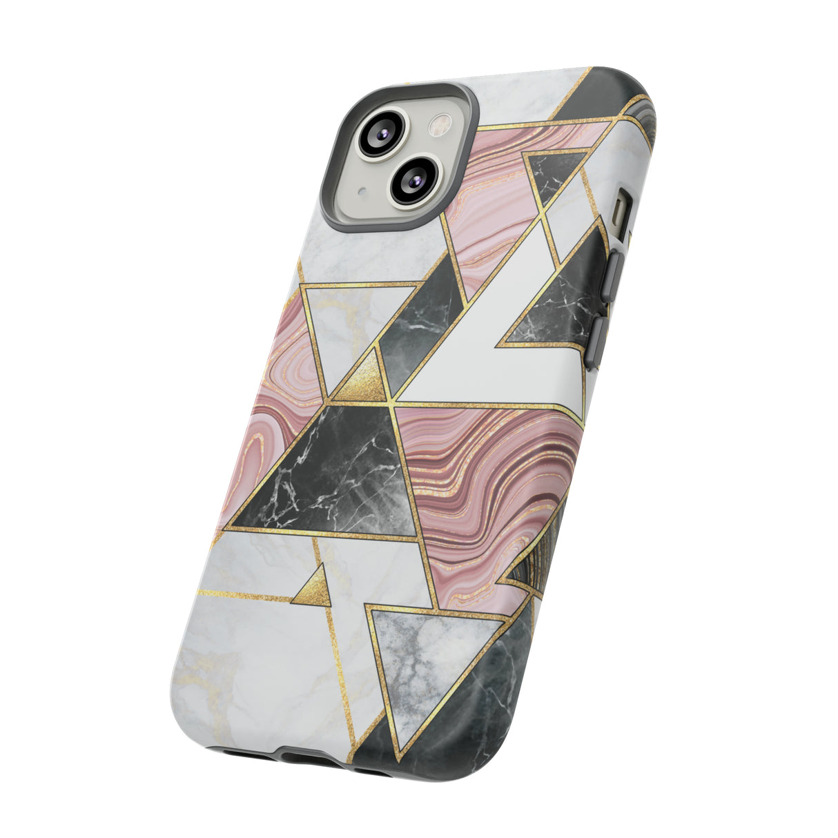 White Pink Mosaic - Protective Phone Case