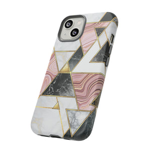 White Pink Mosaic - Protective Phone Case