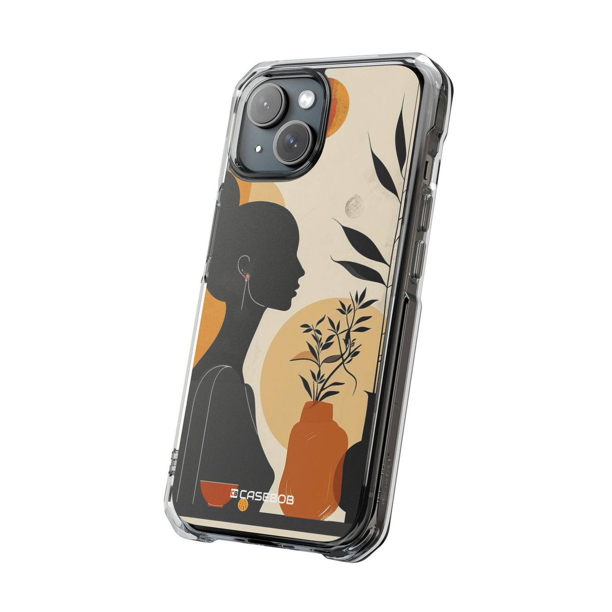 Modern Silhouette Tranquility - Phone Case for iPhone (Clear Impact - Magnetic)