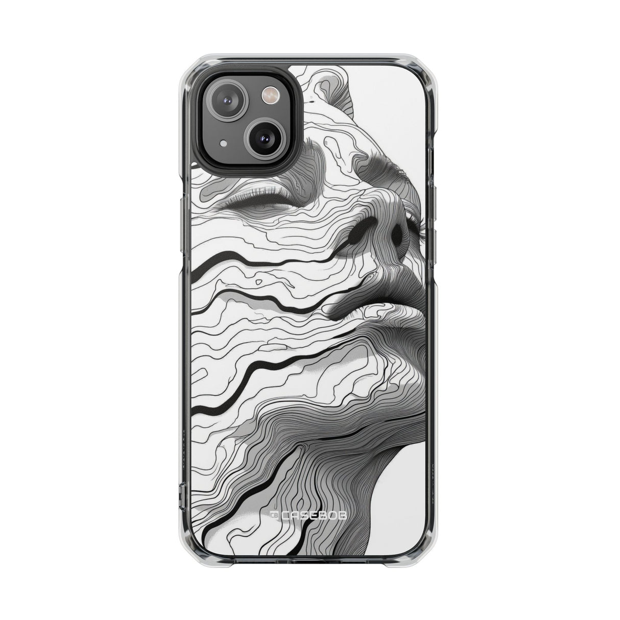 Topographic Serenity - Phone Case for iPhone (Clear Impact - Magnetic)