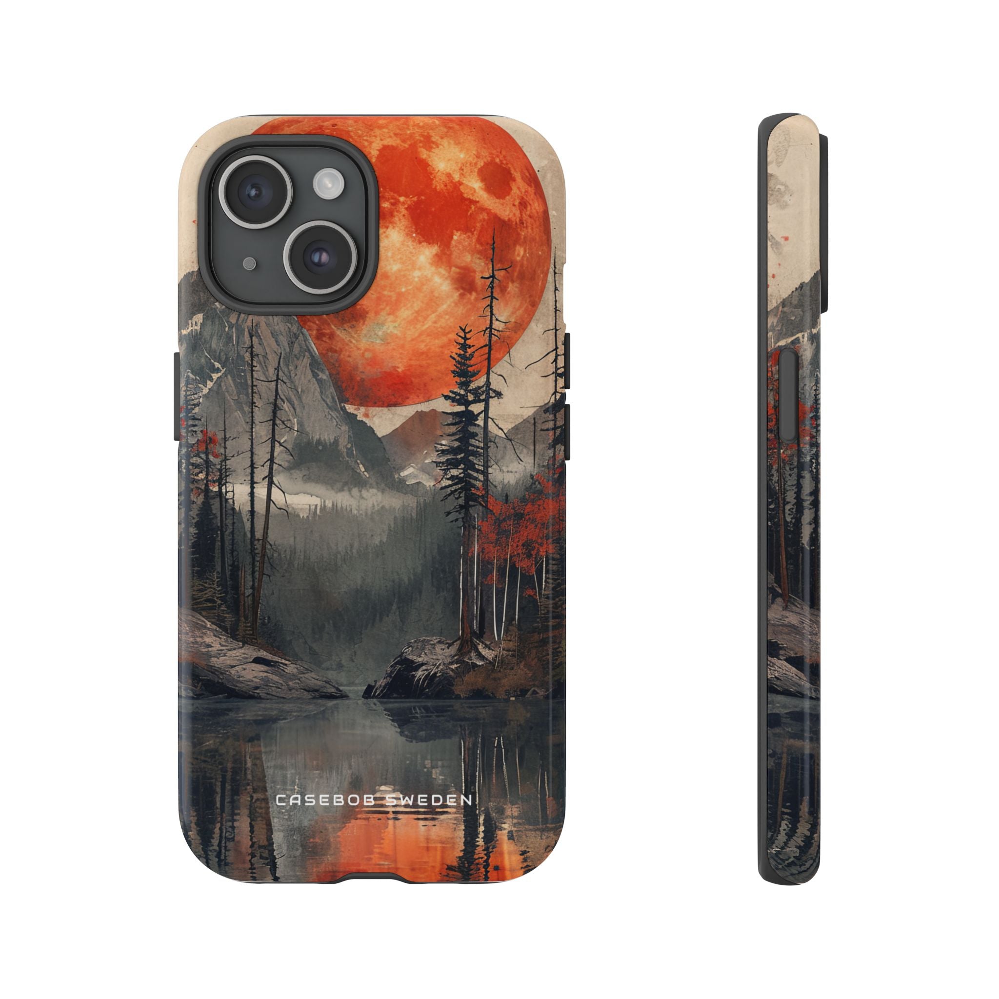 Himmlisches Leuchten über reflektierender Landschaft iPhone 15 - Robuste Handyhülle