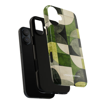 Green Geometric Harmony - Tough iPhone 16 Phone Case