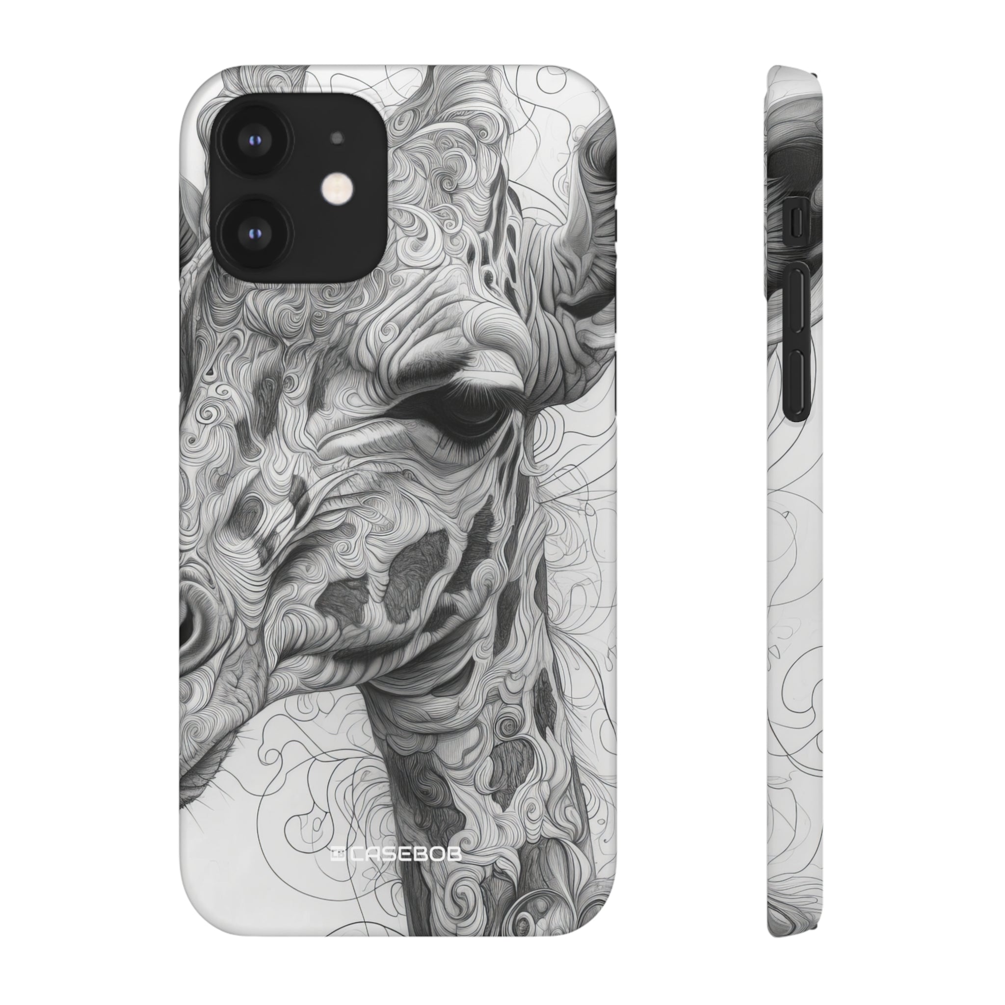 Monochrome Giraffe | Slim Phone Case for iPhone