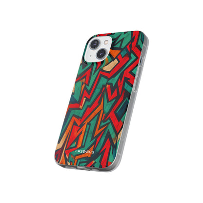 Crimson Zigzag iPhone 14 Case - Soft