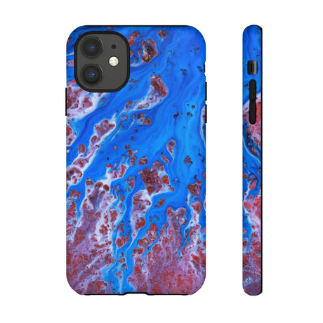 Bright Blue Ink Art iPhone Case (Protective) iPhone 11 Matte Phone Case