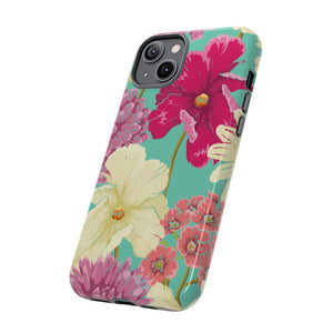 Colorful flowers in watercolor iPhone case (Protective) - Protective Phone Case