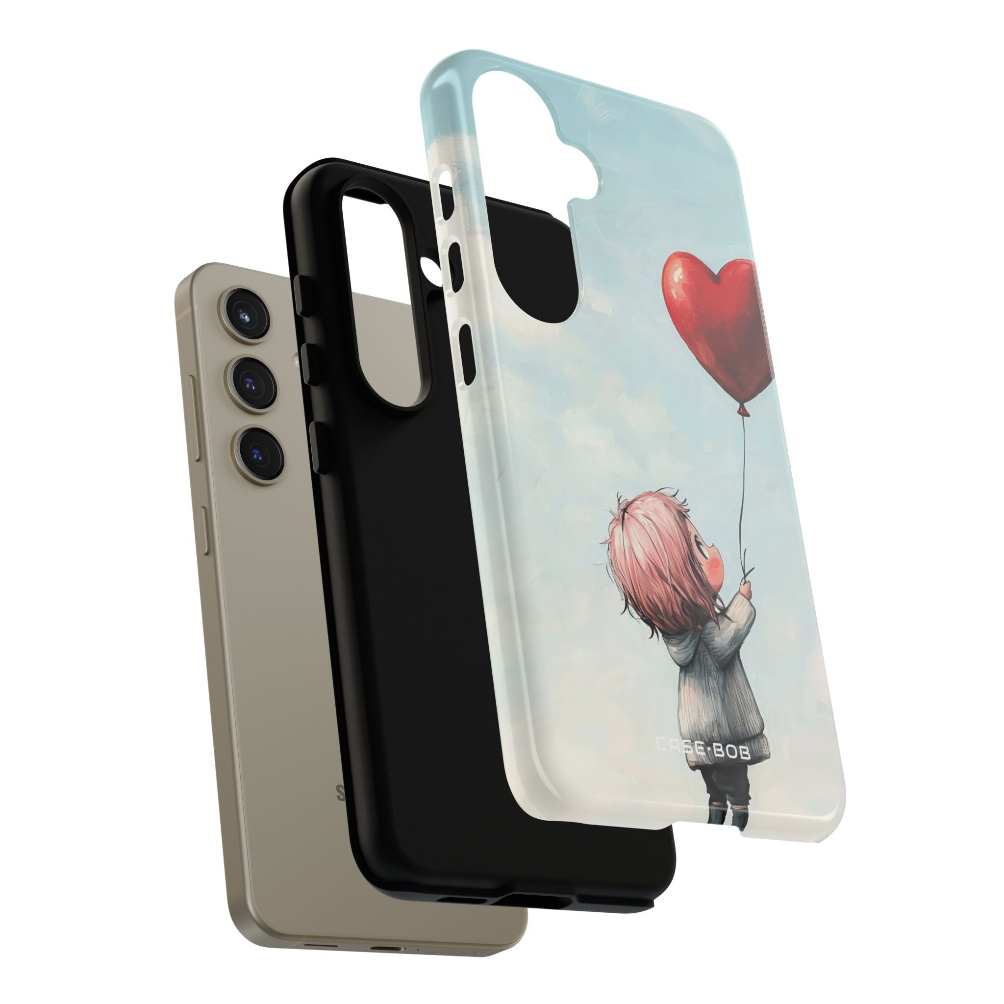 Heart Balloon Glow Samsung S24 Case - Tough