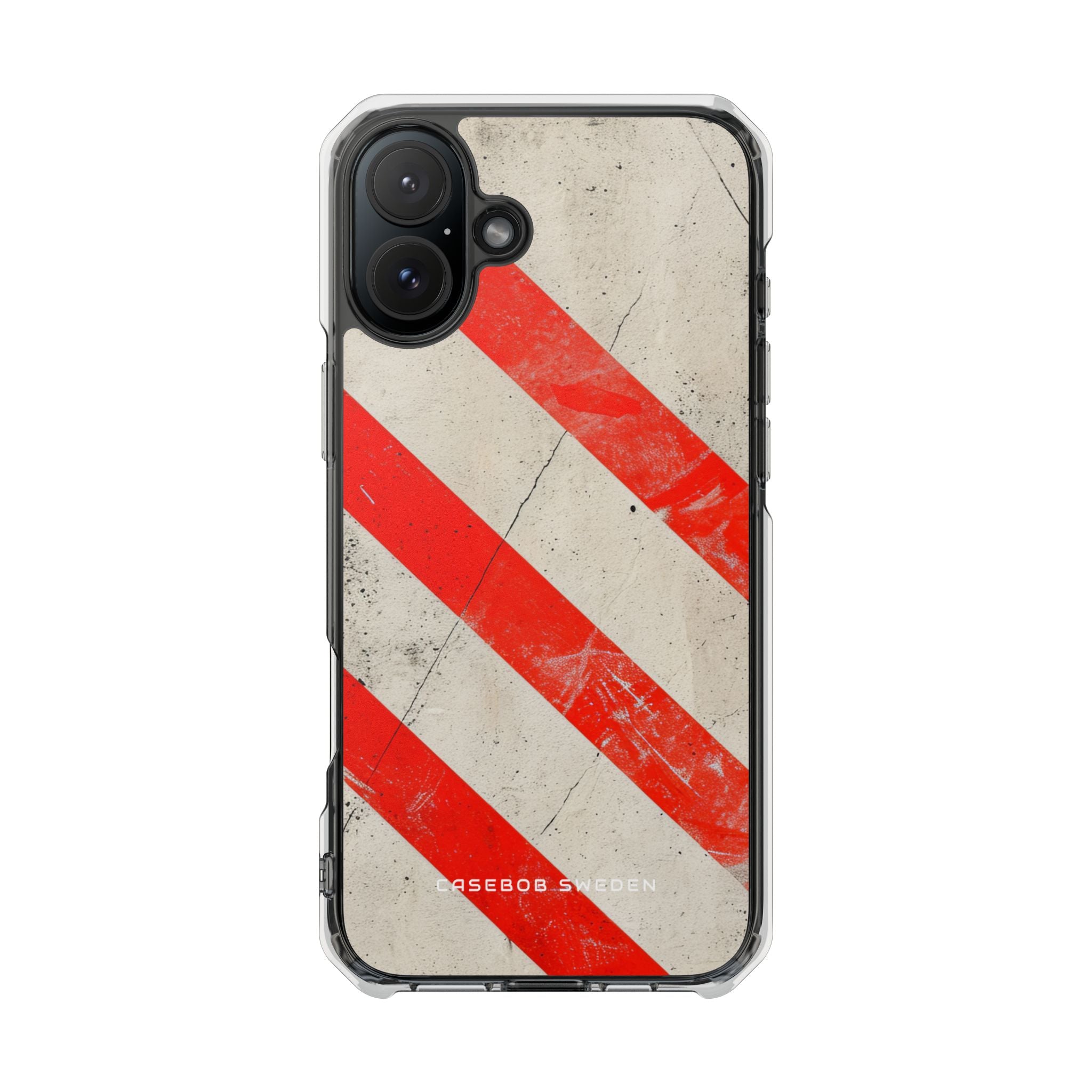 Striker Crimson Stripes iPhone 16 - Clear Impact Phone Case