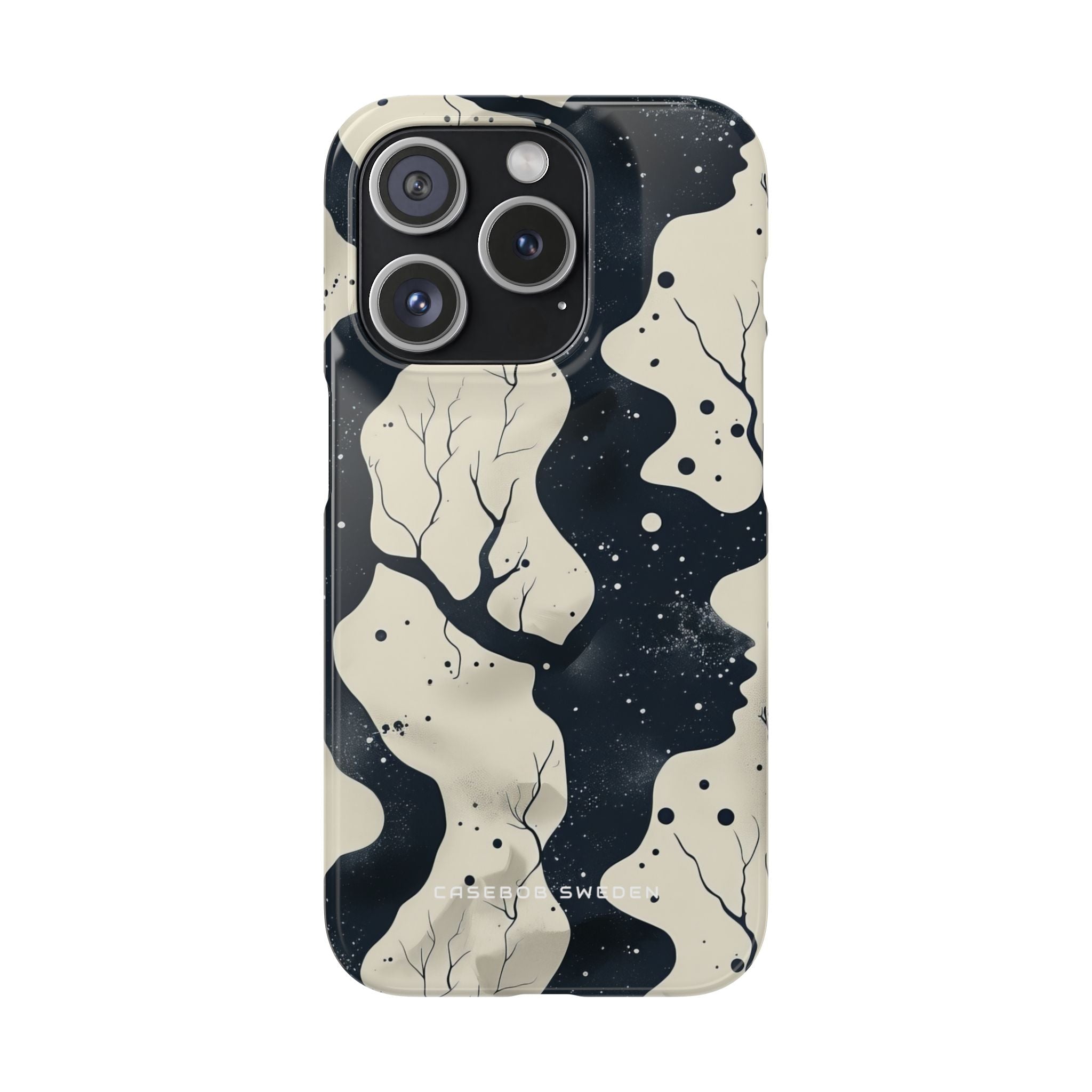 Organic Fluid Silhouettes with Cosmic Depth iPhone 15 - Slim Phone Case