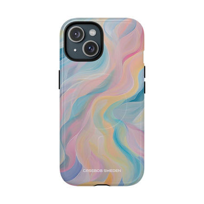 Dreamy Pastel Swirls - Tough + MagSafe® iPhone 15 Phone Case