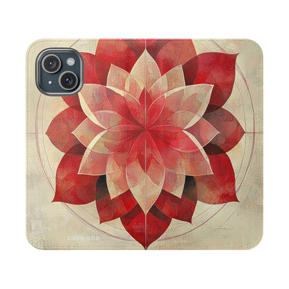 Crimson Bloom - iPhone 15 Case - Wallet