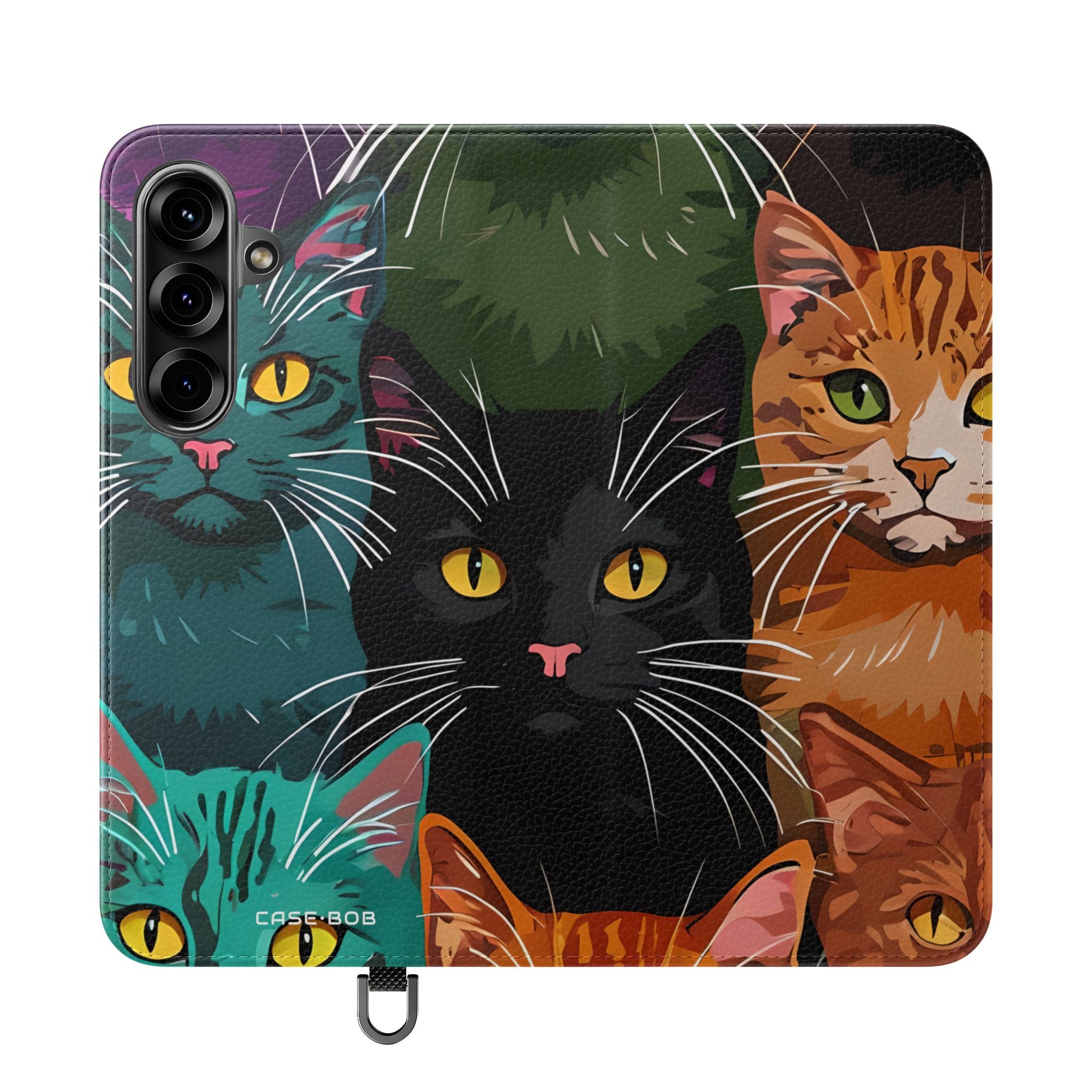 Cat Grid Neon - Samsung S25+ Case - Lompakko