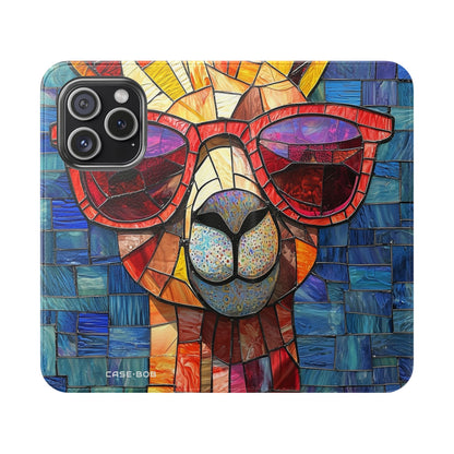 Sunglass Llama Mosaic - iPhone 15 Pro Case - Wallet