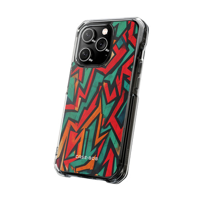 Crimson Zigzag iPhone 14 Pro Case - Impact