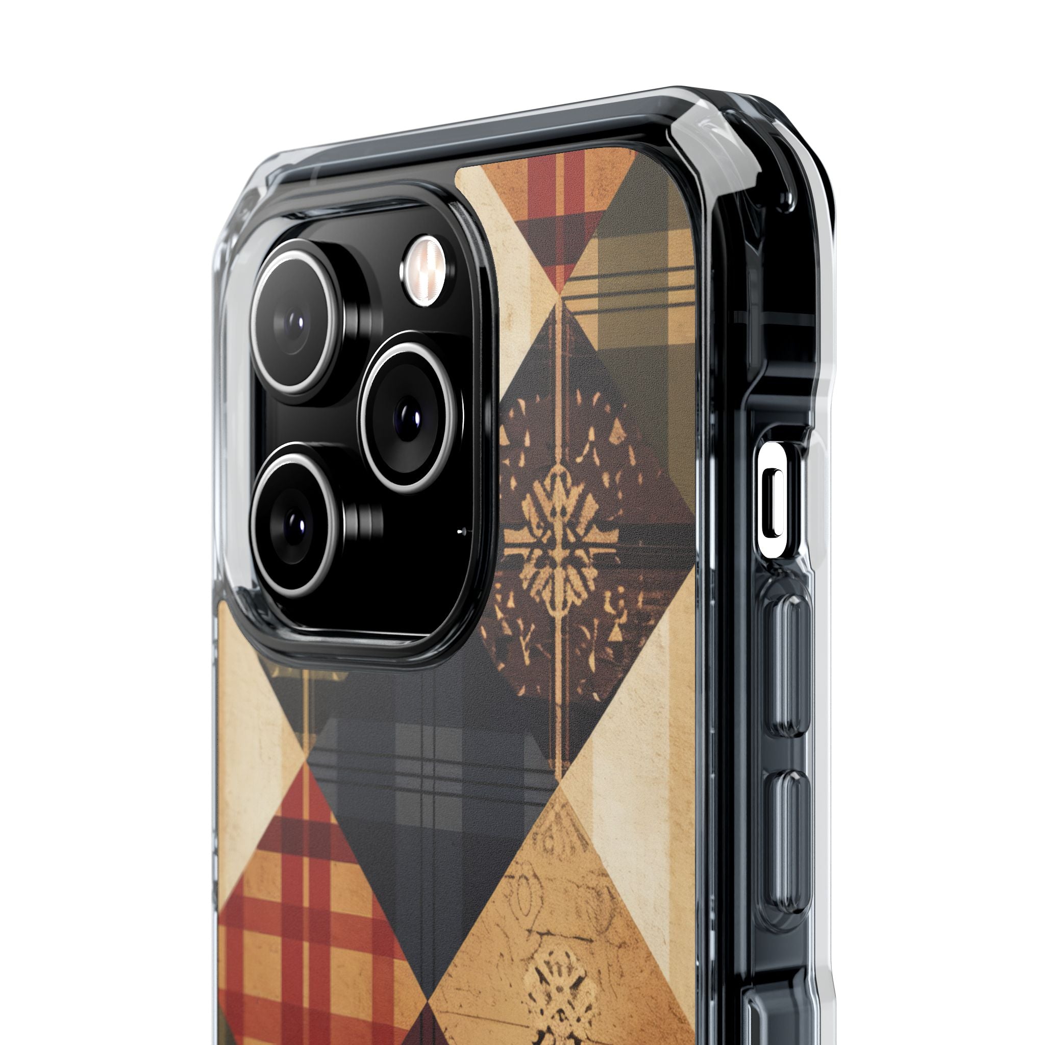 Rustic Geometric Patchwork Harmony iPhone 14 - Clear Impact Phone Case