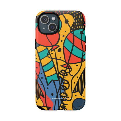 Playful Lines in Motion iPhone 15 | Tough+ Phone Case