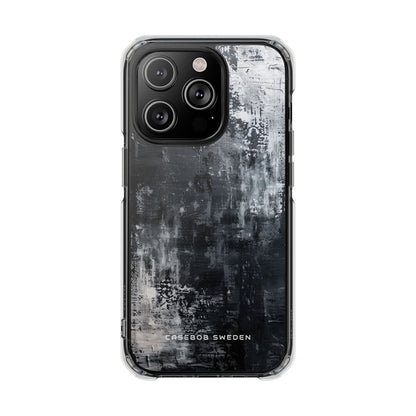 Textured Monochrome Blossom iPhone 14 - Clear Impact Phone Case