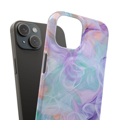 Purple Peach Whirl - Slim iPhone 15 Phone Case