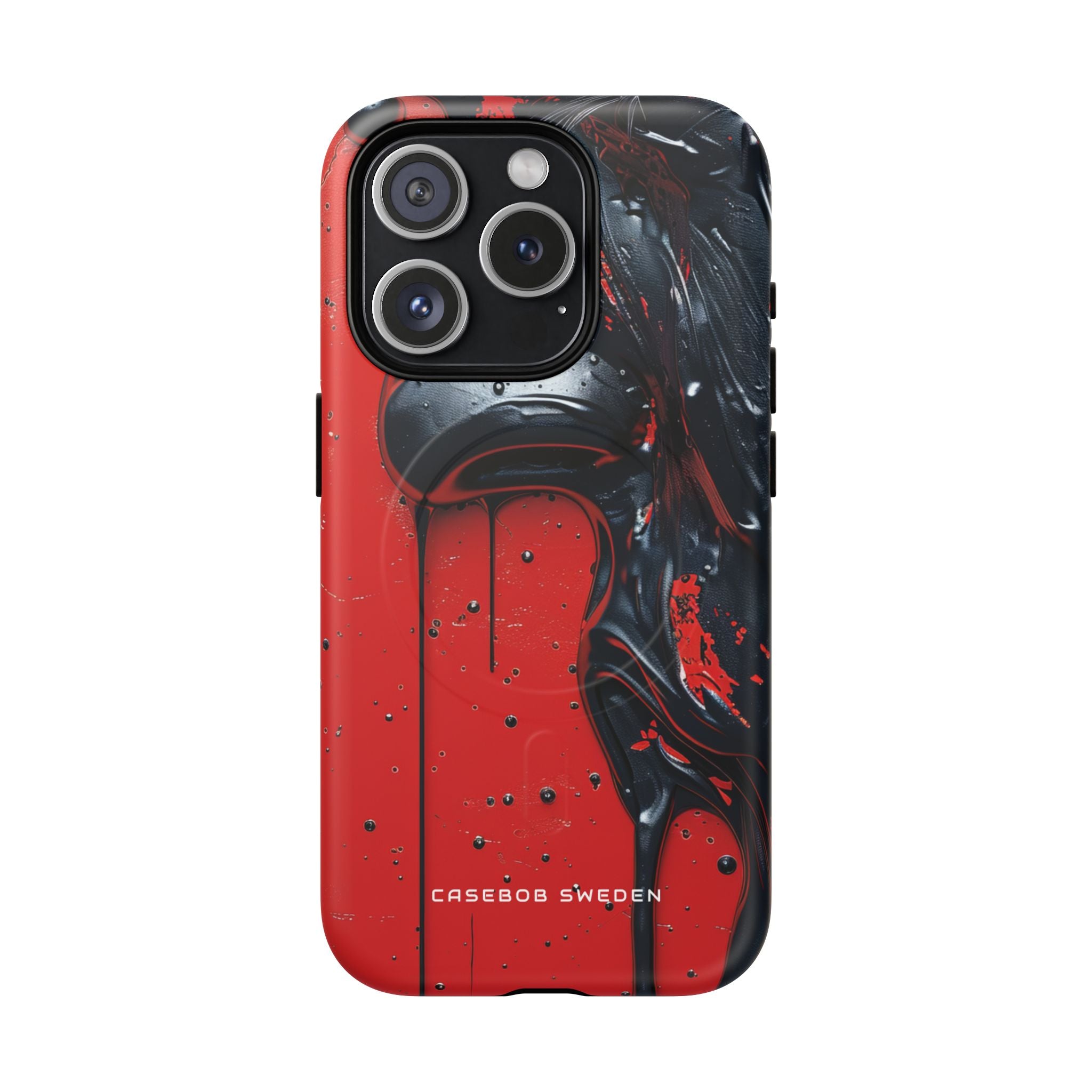 Textured Crimson Bloom iPhone 15 | Tough+ Phone Case