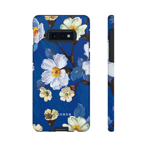 Elegante Blume auf blauem iPhone Fall | Hart