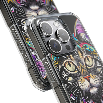 Psychedelic Cat Mirage iPhone Case - Impact