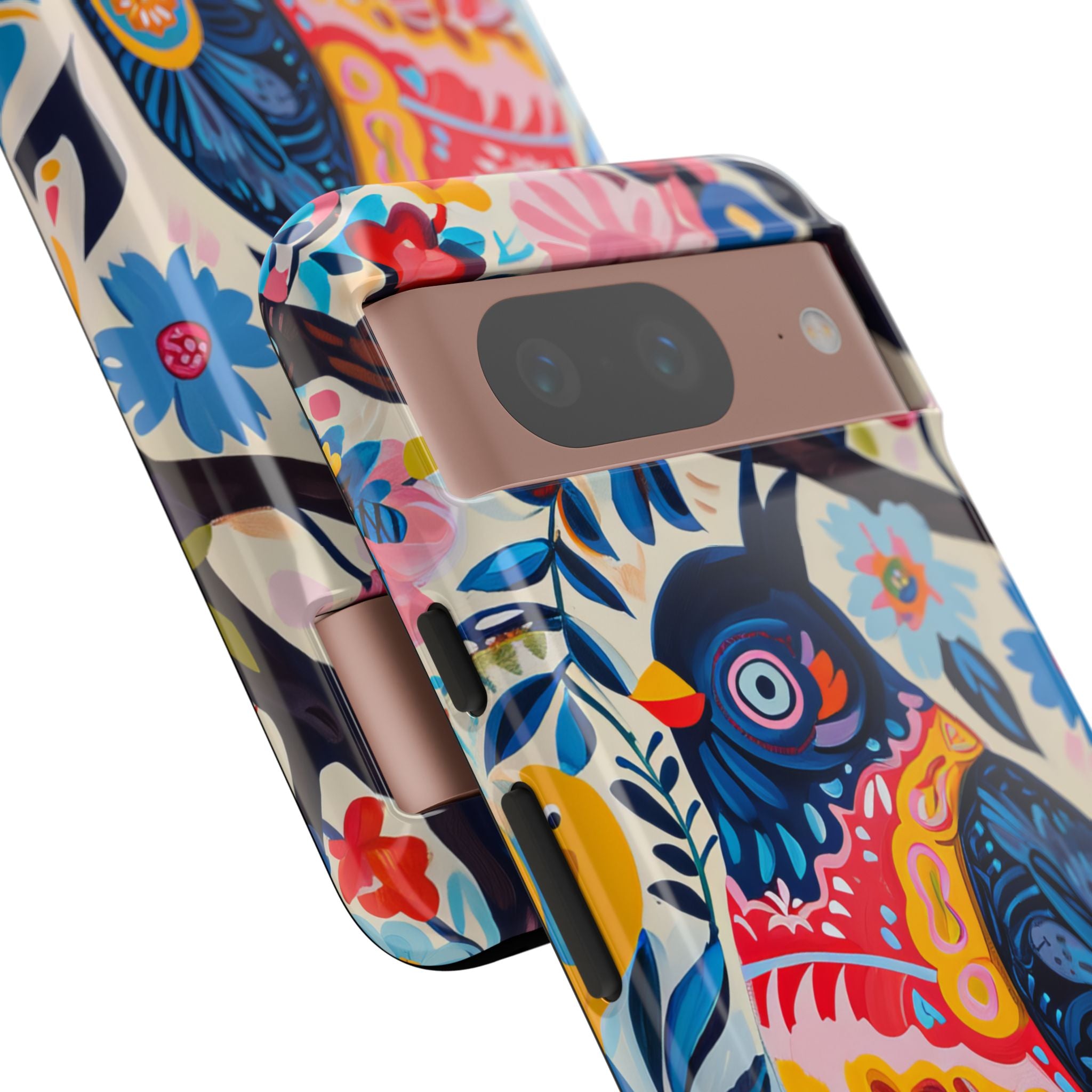 Whimsical Vintage Owl with Floral Charm Google Pixel 8 - Tough Phone Case