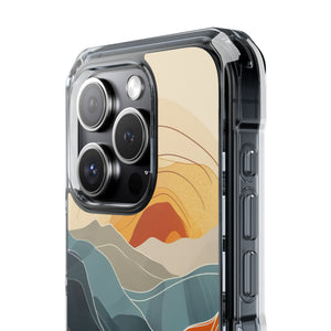 Sunset Waves - Phone Case for iPhone (Clear Impact - Magnetic)