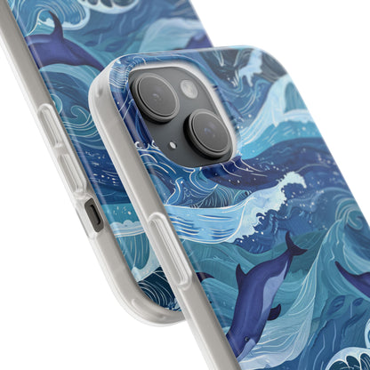 Dolphin Waves iPhone 15 Case - Soft
