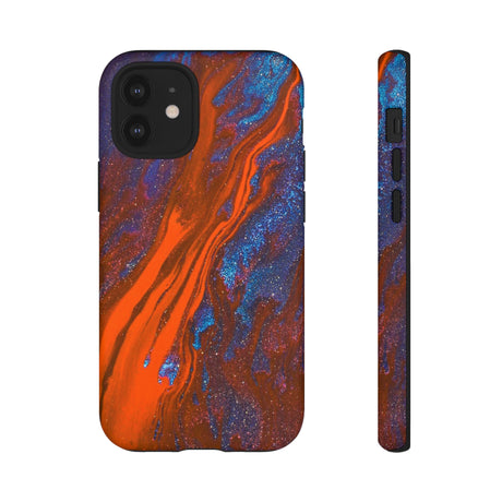 Orange Spikes Ink Art iPhone Case (Protective) iPhone 12 Mini Matte Phone Case