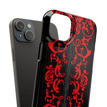 Gothic Crimson Symmetry iPhone 15 - Slim Phone Case