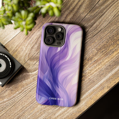 Purple Ribbon Waves iPhone 15 Pro Max Case - Tough