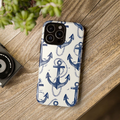 Navy Anchor Loop iPhone 16 Pro Max Case - Tough