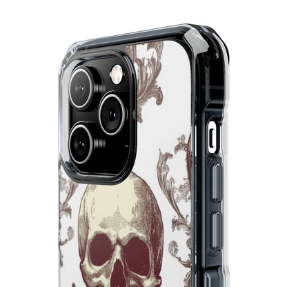 Gothic Skulls and Ornate Foliage iPhone 14 - Clear Impact Phone Case