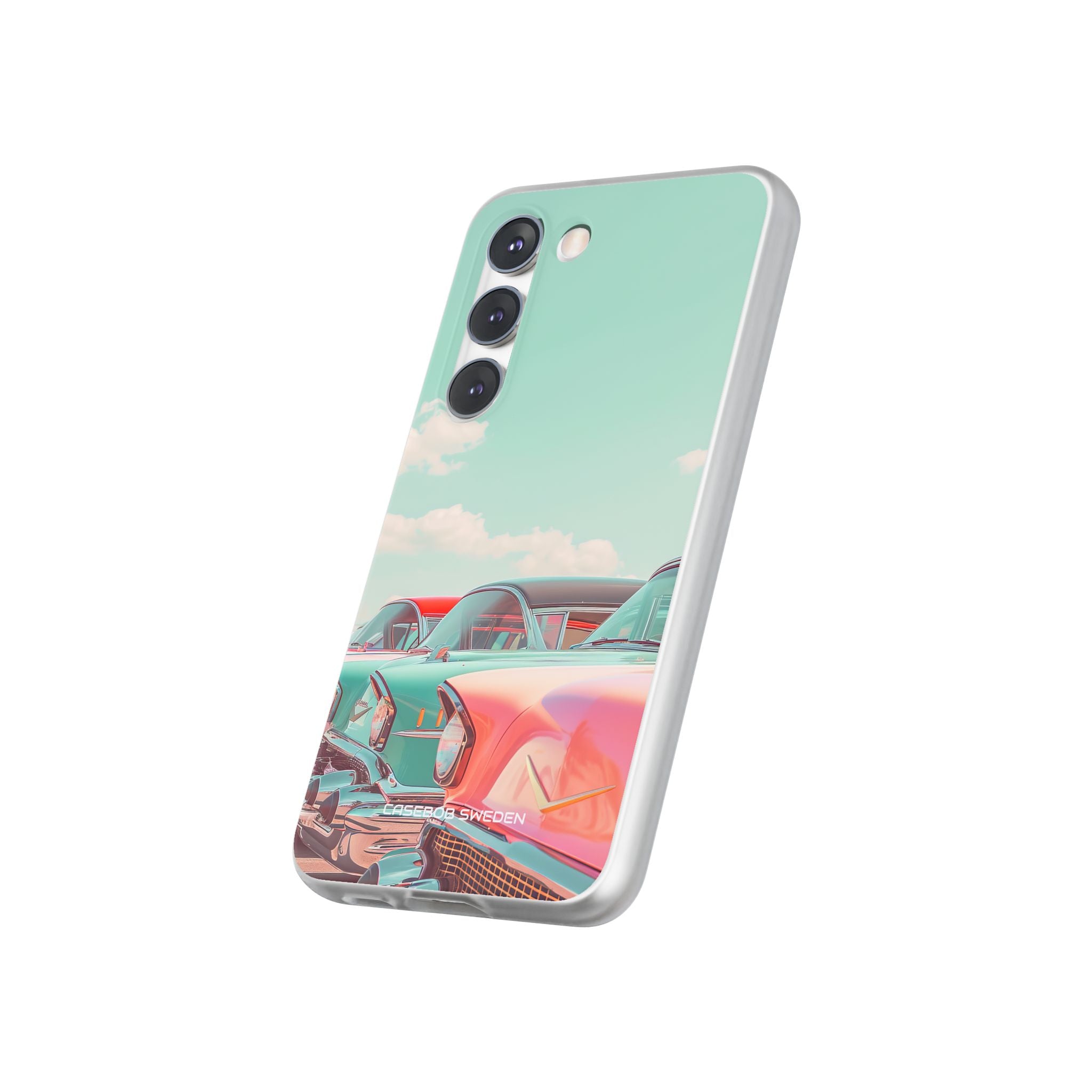 Vintage Turquoise Cars - Flexi Samsung S23 Phone Case