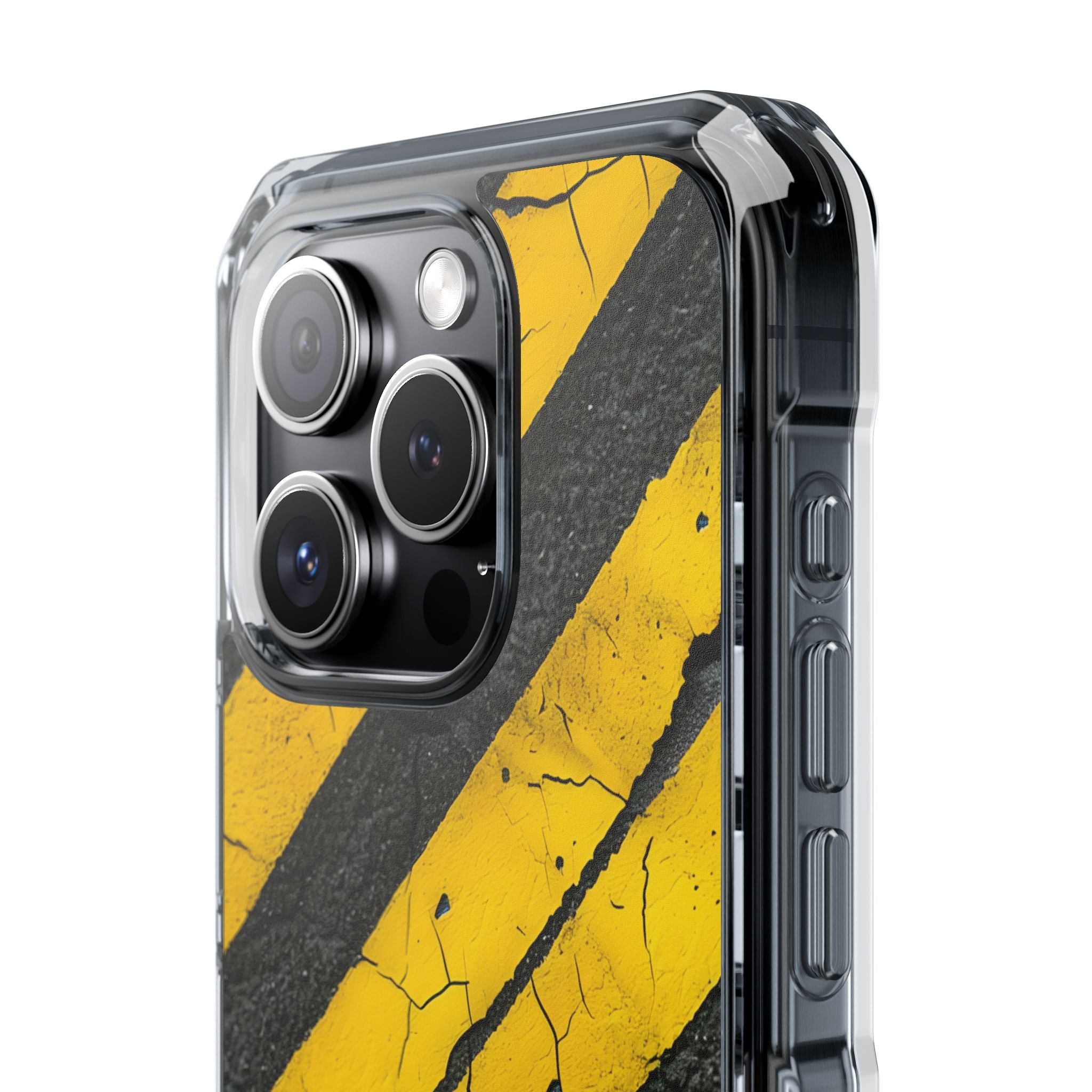 Cracked Hazard Lines iPhone Case - Impact