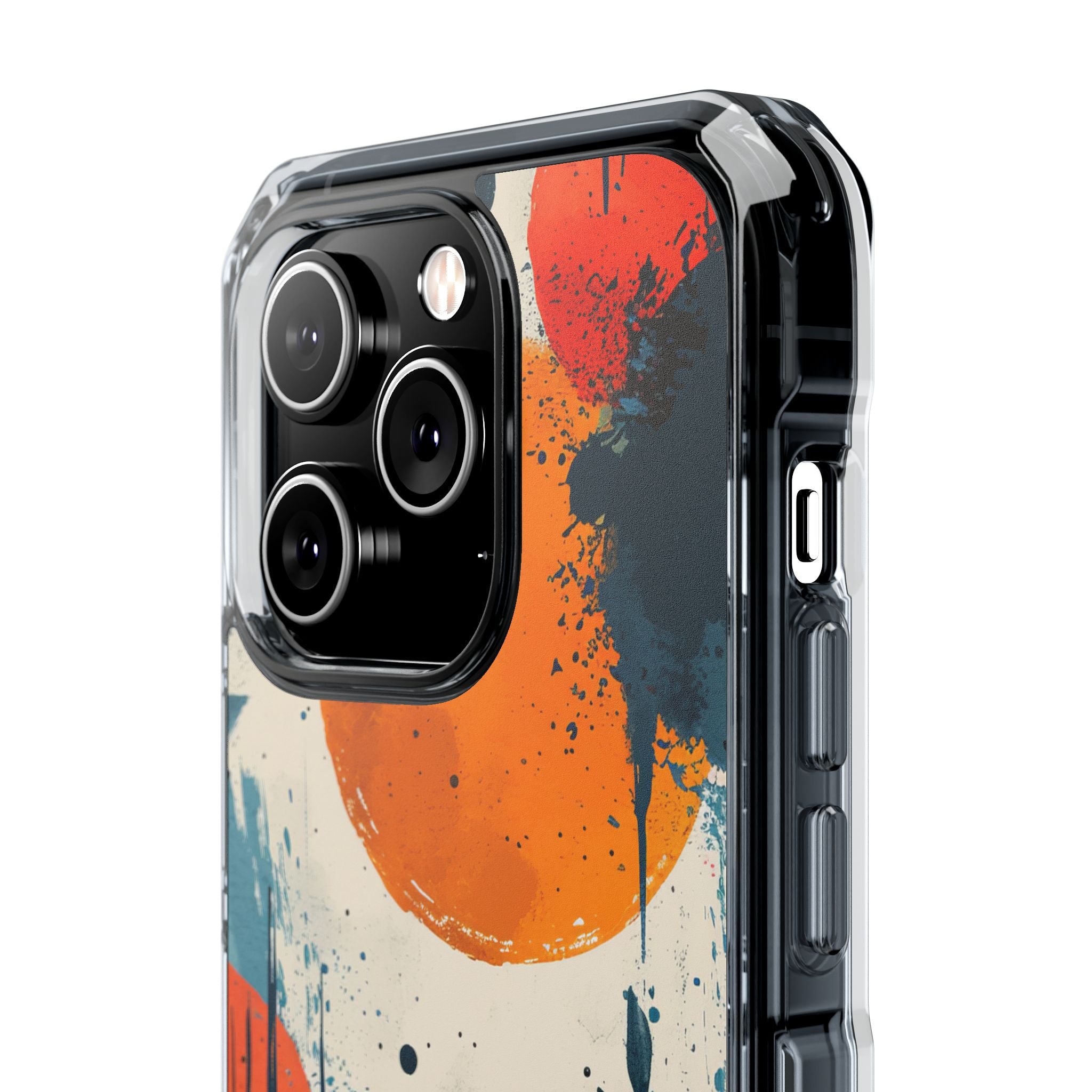 Orange Blue Splash - Clear Impact iPhone 14 Phone Case