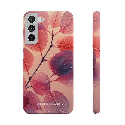 Pink Serenity Leaf Design - Slim Samsung S22 Phone Case