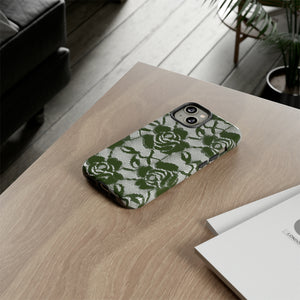 Green Lace Gothic Flower - Protective Phone Case