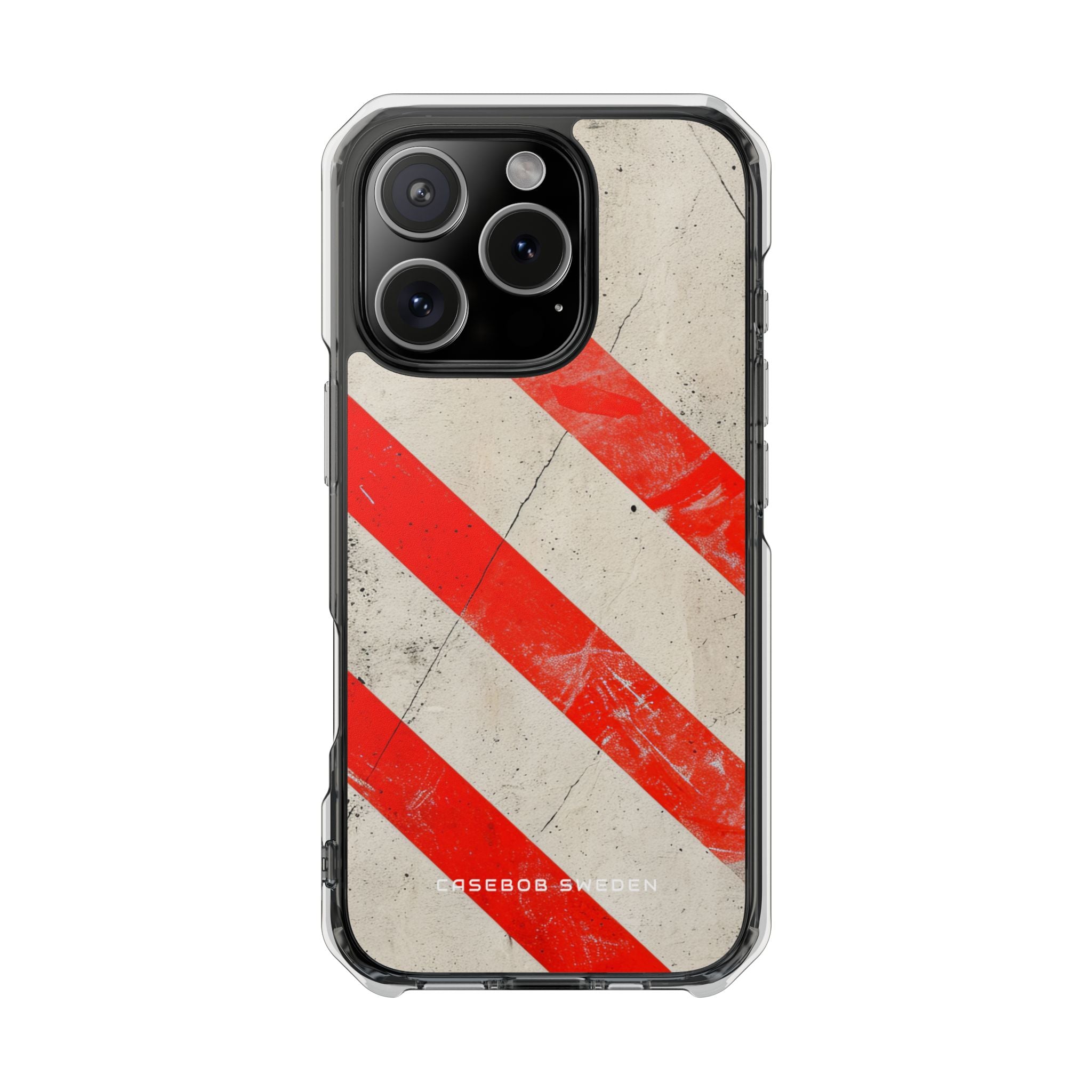 Striker Crimson Stripes iPhone 16 - Clear Impact Phone Case