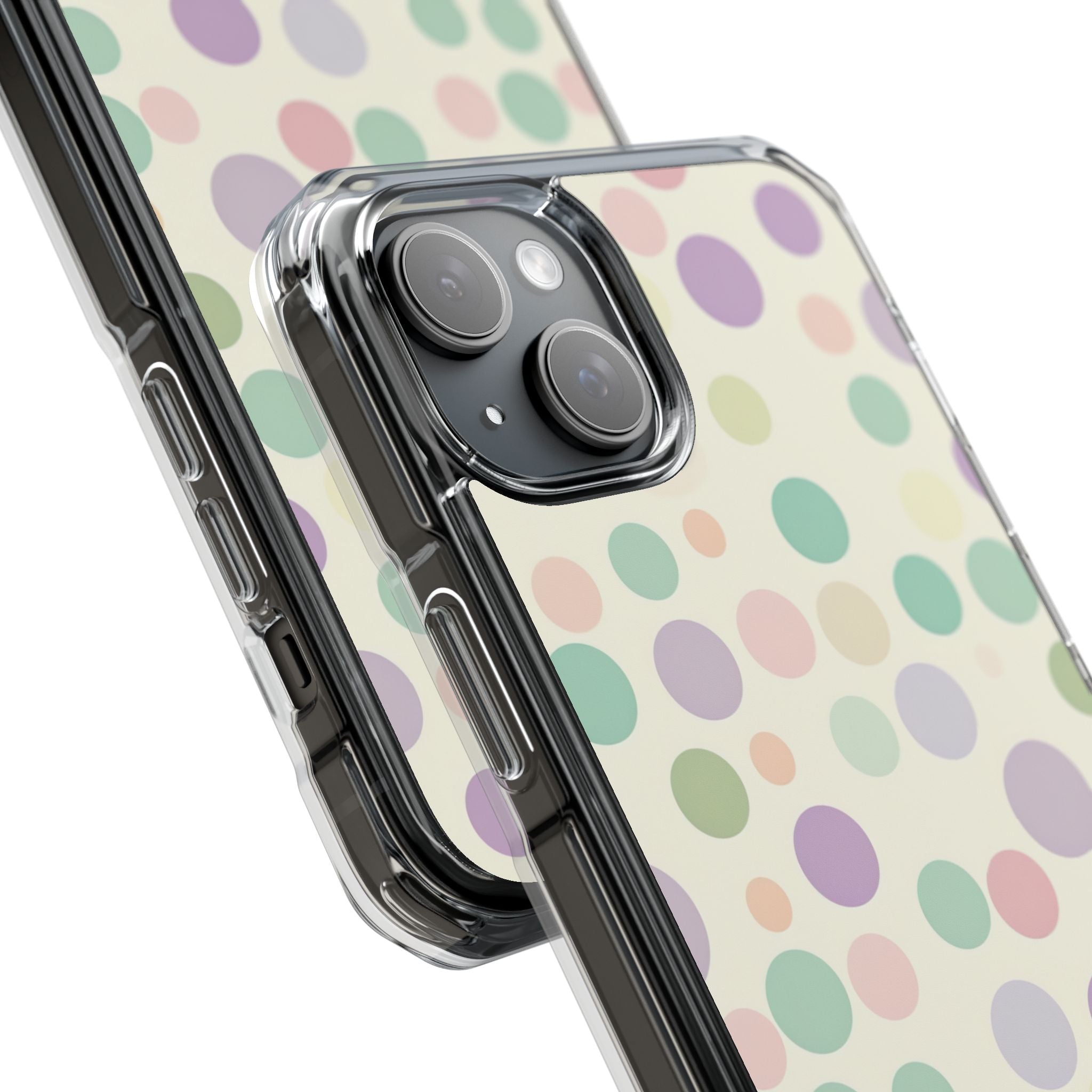 Playful Pastel Polka Dots - Clear Impact iPhone 15 Phone Case